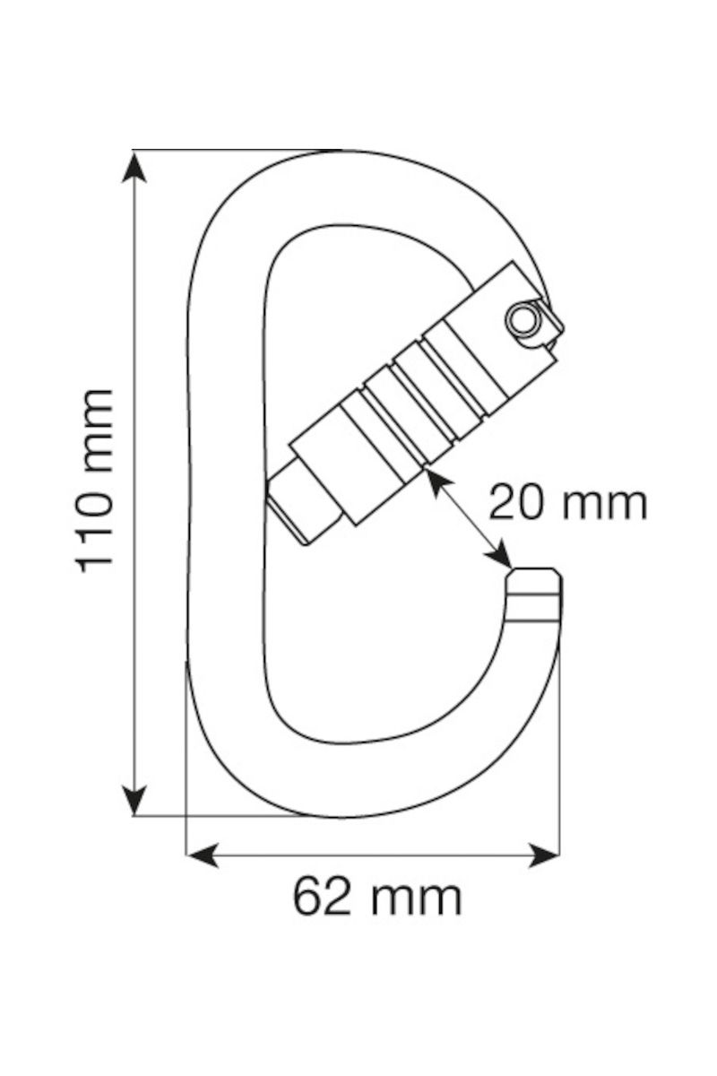 KARABINEK OVAL XL 3LOCK-TITANIUM