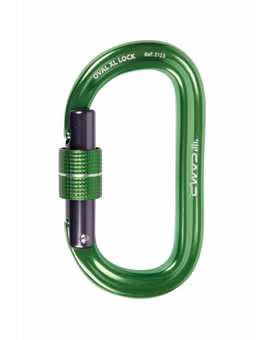 KARABINEK OVAL XL LOCK-GREEN