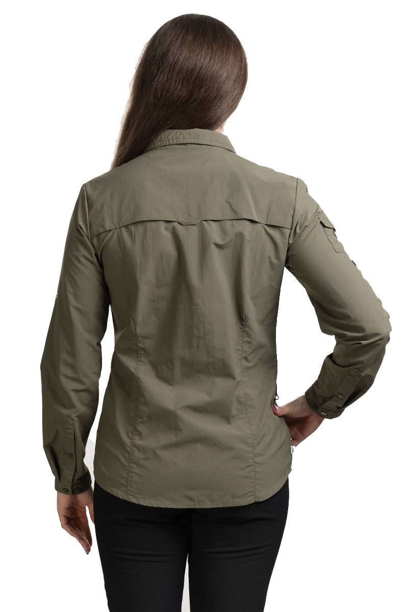 KOSZULA NOSILIFE ADVENTURE LONG SLEEVED III WOMEN-WILD OLIVE
