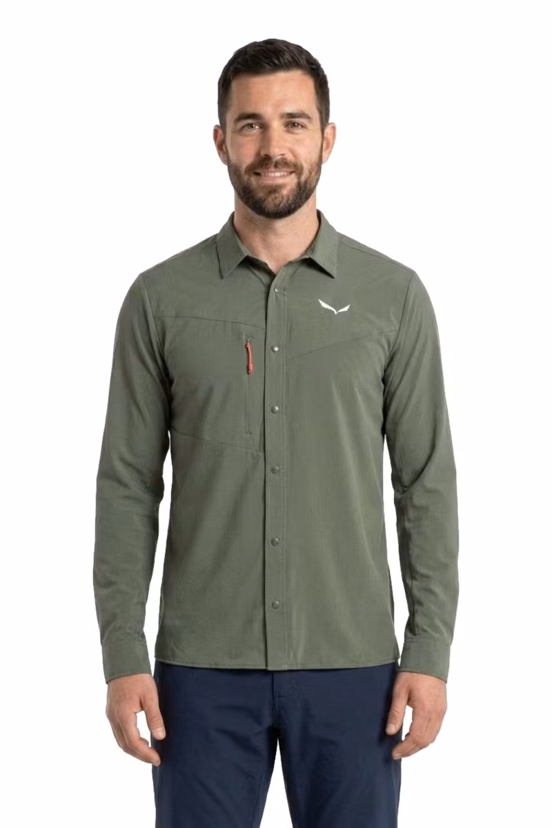 KOSZULA PUEZ L/S-FADED GREEN