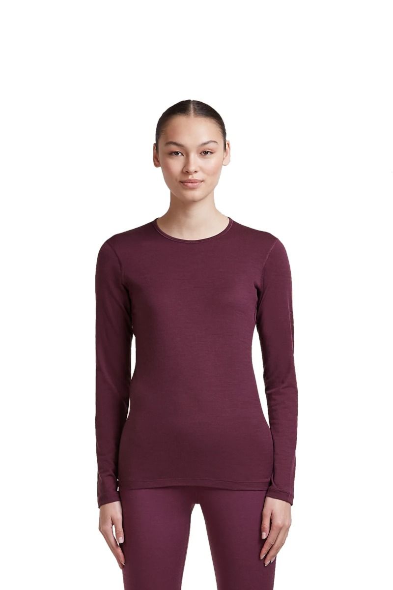 KOSZULKA 200 OASIS LS CREWE WOMEN-DK BERRY