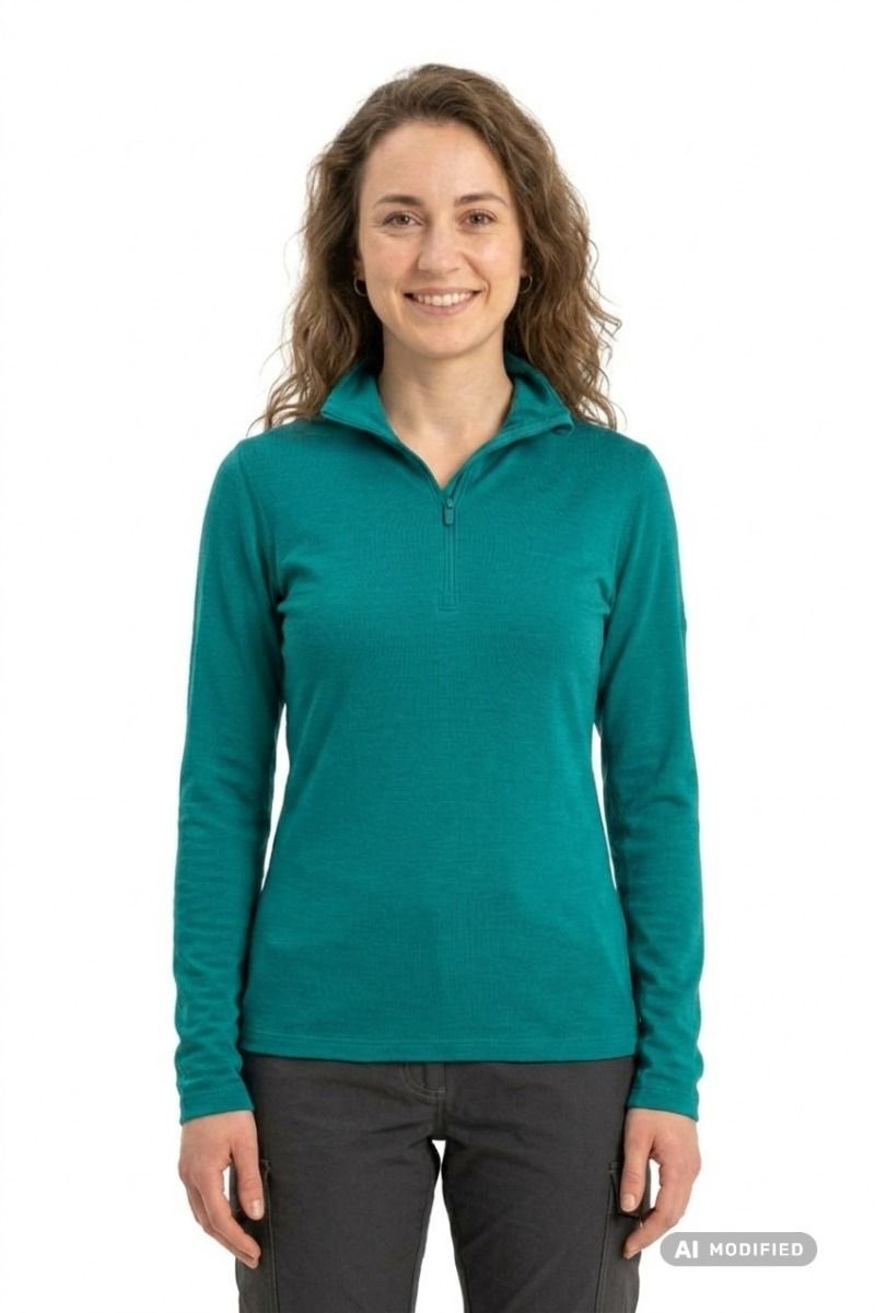 KOSZULKA 200 OASIS LS HALF ZIP WOMEN-TIDAL TEAL