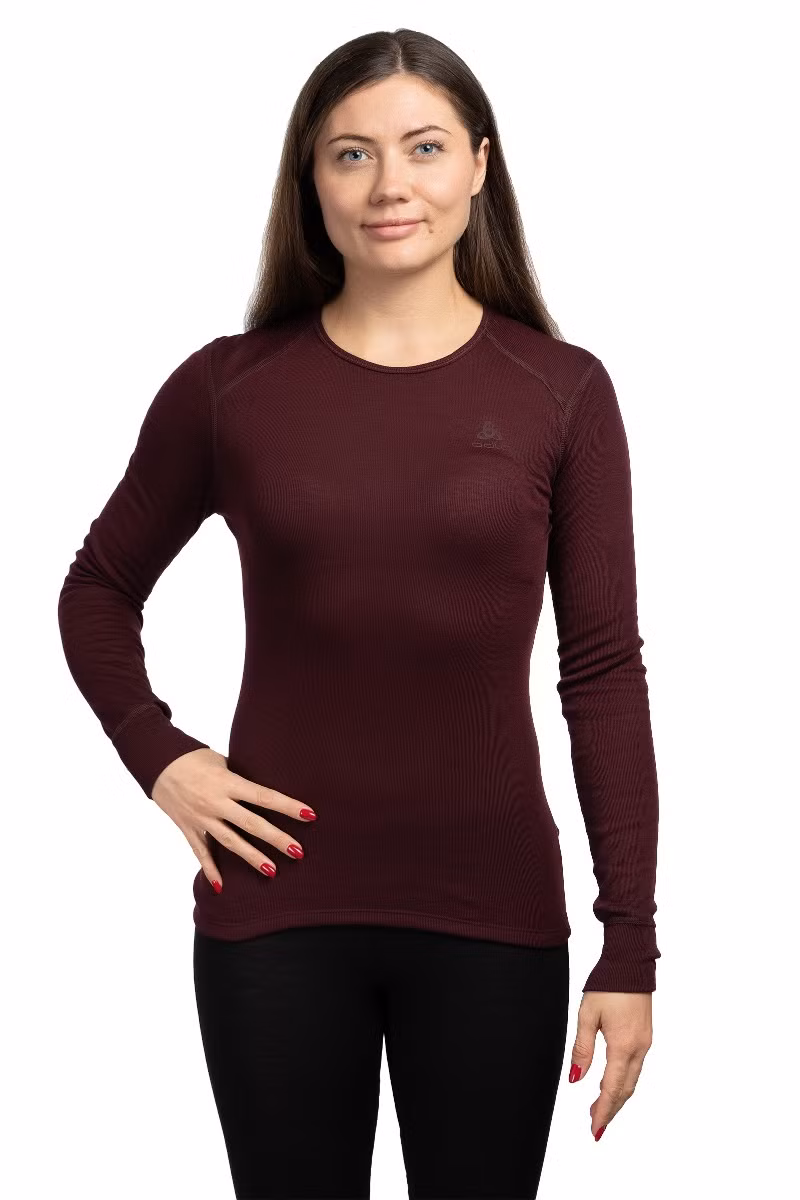 KOSZULKA ACTIVE WARM BI TOP CREW NECK LS WOMEN-FUDGE