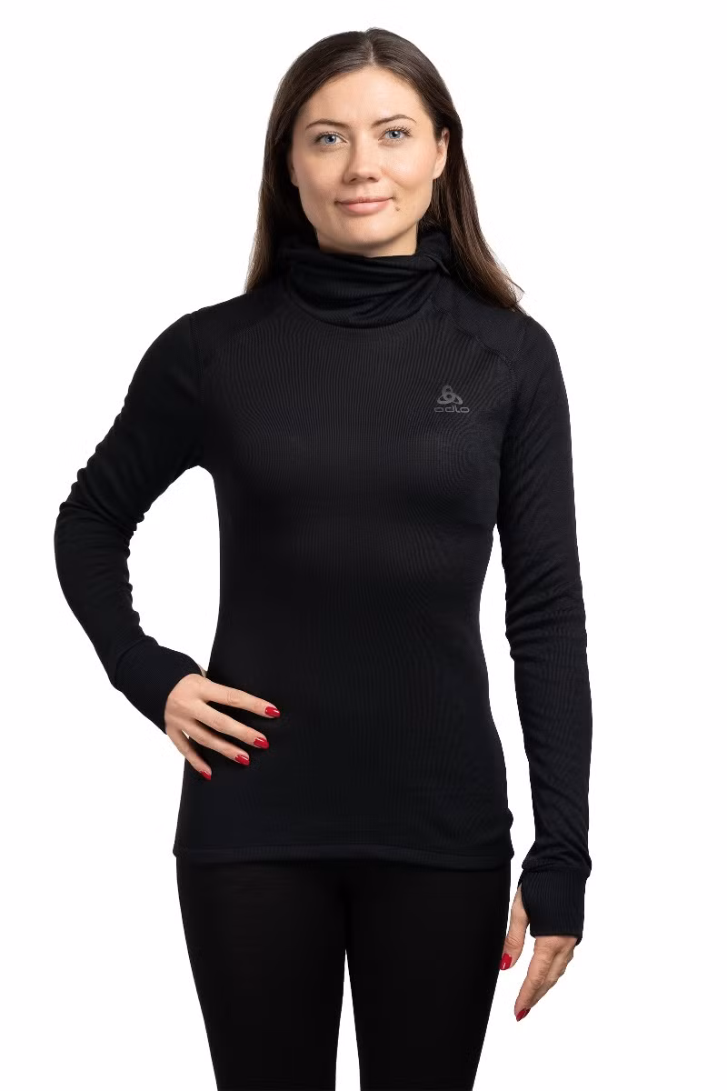 KOSZULKA ACTIVE WARM BI TOP FACEMASK LS WOMEN-BLACK