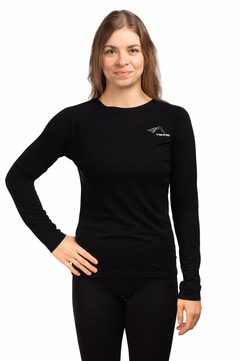 KOSZULKA ANDALI LS WOMEN-BLACK-LIGHT GREY