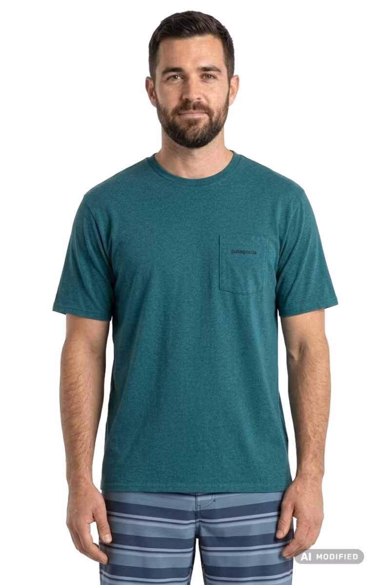 KOSZULKA BOARDSHORT LOGO POCKET RESPONSIBILI-TEE-WETLAND BLUE
