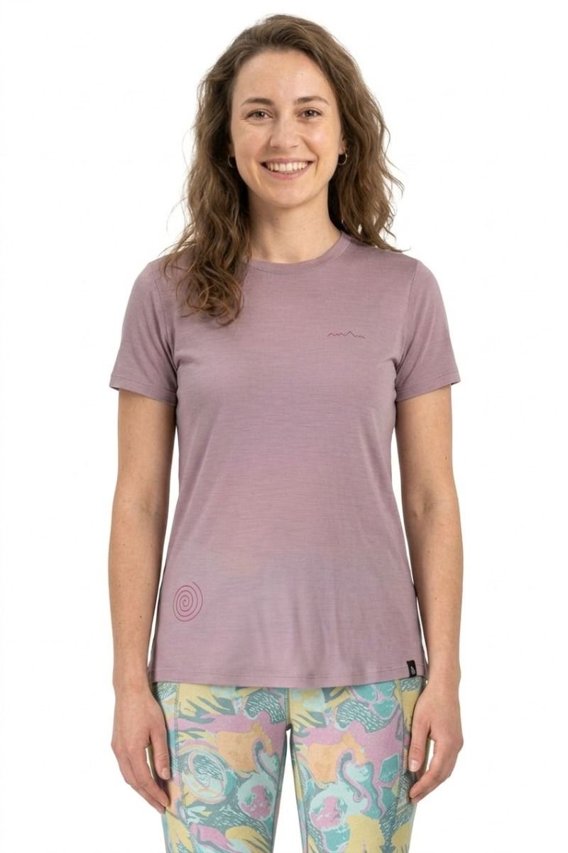 KOSZULKA CAP COOL MERINO GRAPHIC WOMEN-MULTI-PITCH-QUIET VIOLET