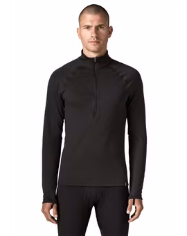 KOSZULKA CAP THERMAL WEIGHT ZIP NECK-BLACK