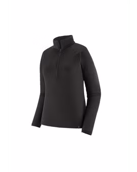 KOSZULKA CAP THERMAL WEIGHT ZIP NECK WOMEN-BLACK