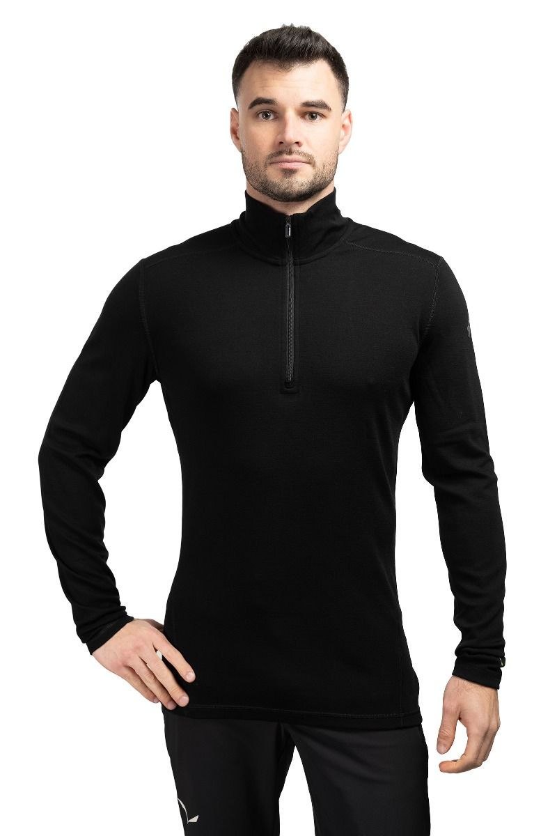 KOSZULKA CLASSIC THERMAL MERINO BASE LAYER 1/4 ZIP-BLACK