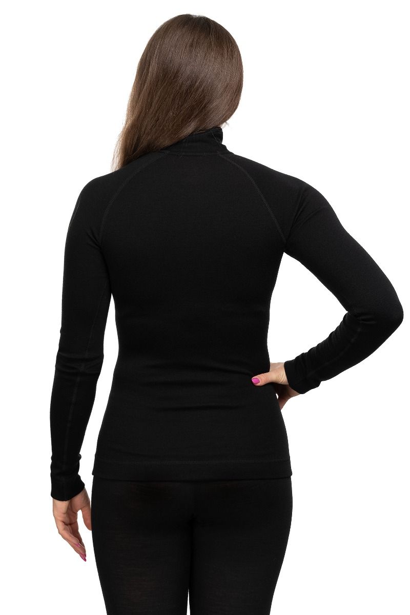 KOSZULKA CLASSIC THERMAL MERINO BASE LAYER 1/4 ZIP WOMEN-BLACK