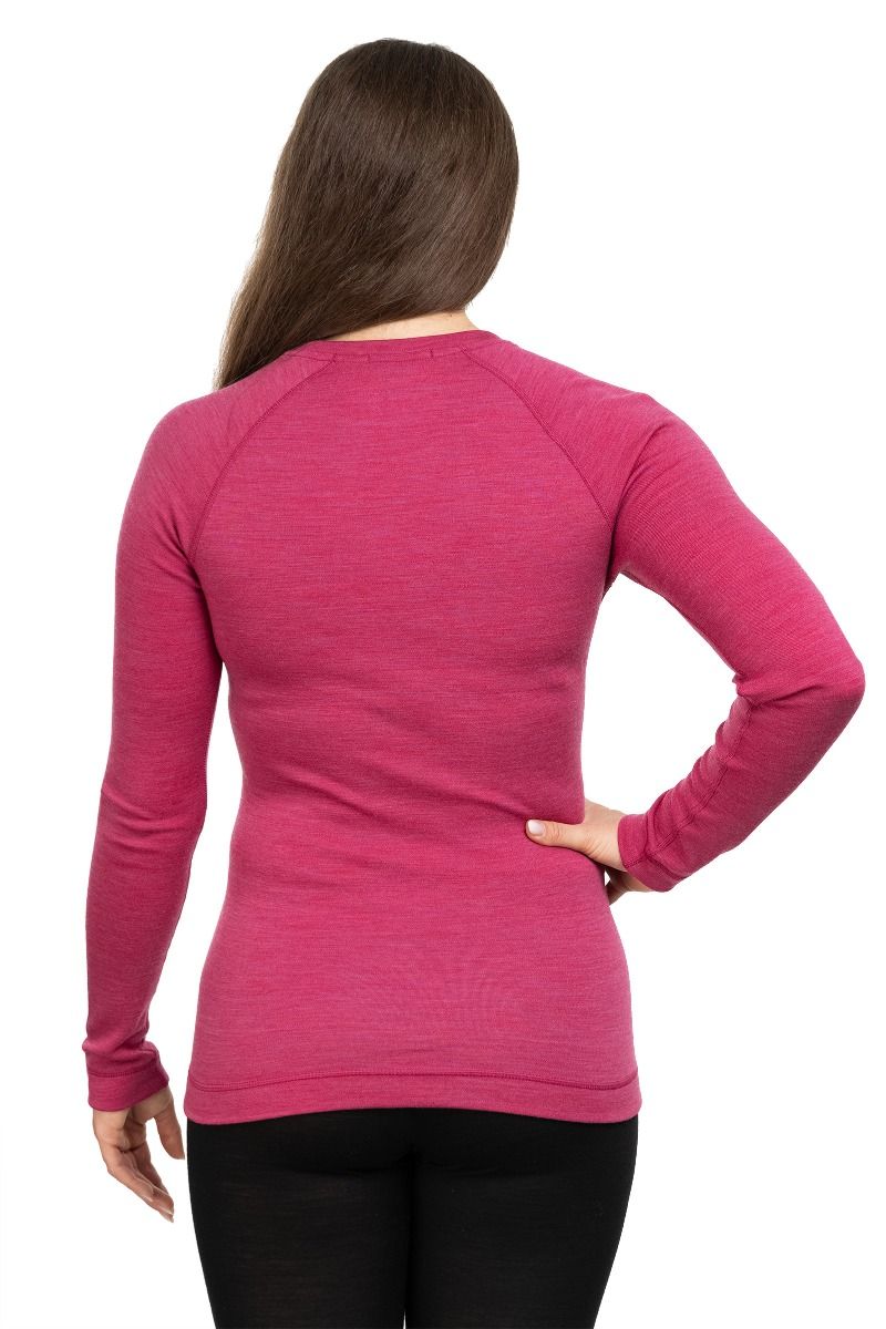 KOSZULKA CLASSIC THERMAL MERINO BASE LAYER CREW WOMEN-FESTIVE FUCHSIA HEATHER