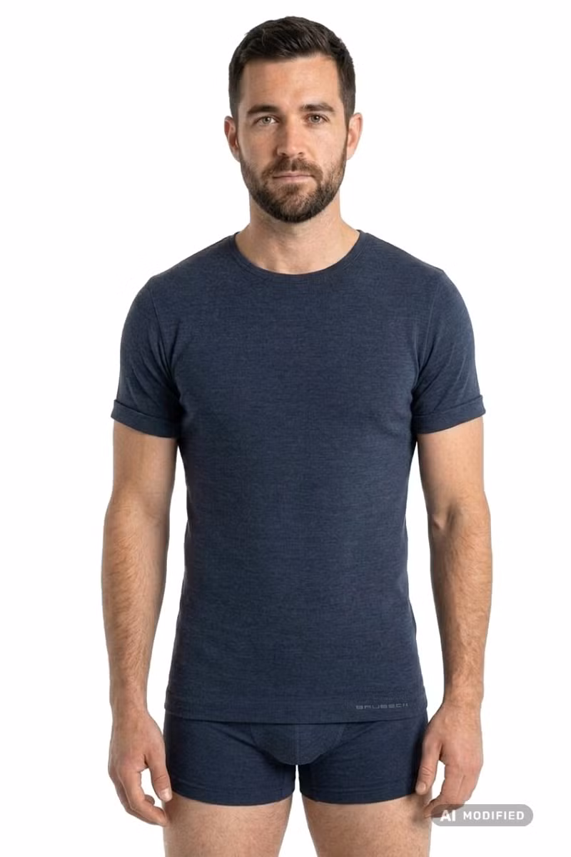 KOSZULKA COMFORT WOOL SS1103M-DARK JEANS
