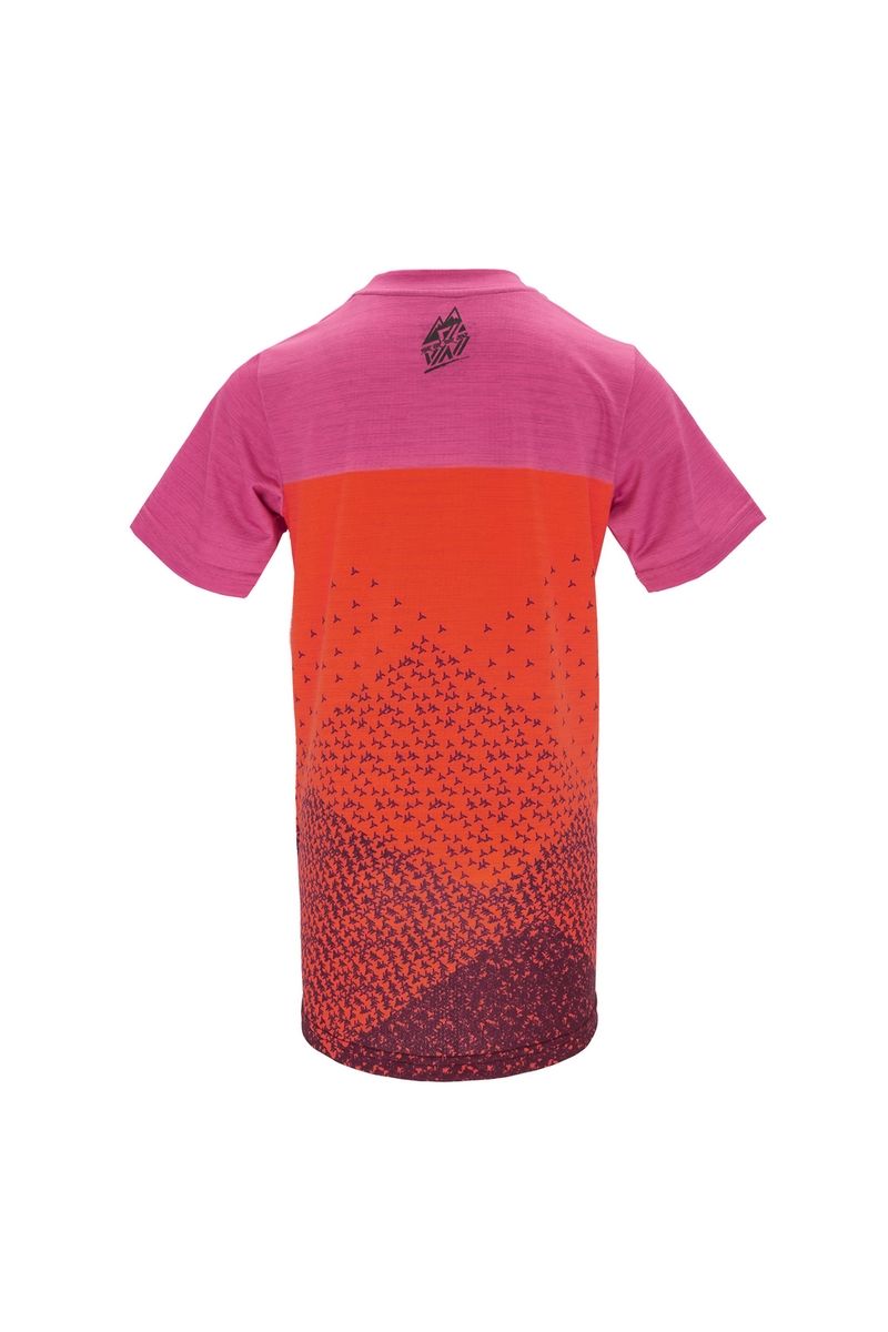 KOSZULKA DZIECIĘCA ROWEROWA DENNI-ORANGE-FUCHSIA