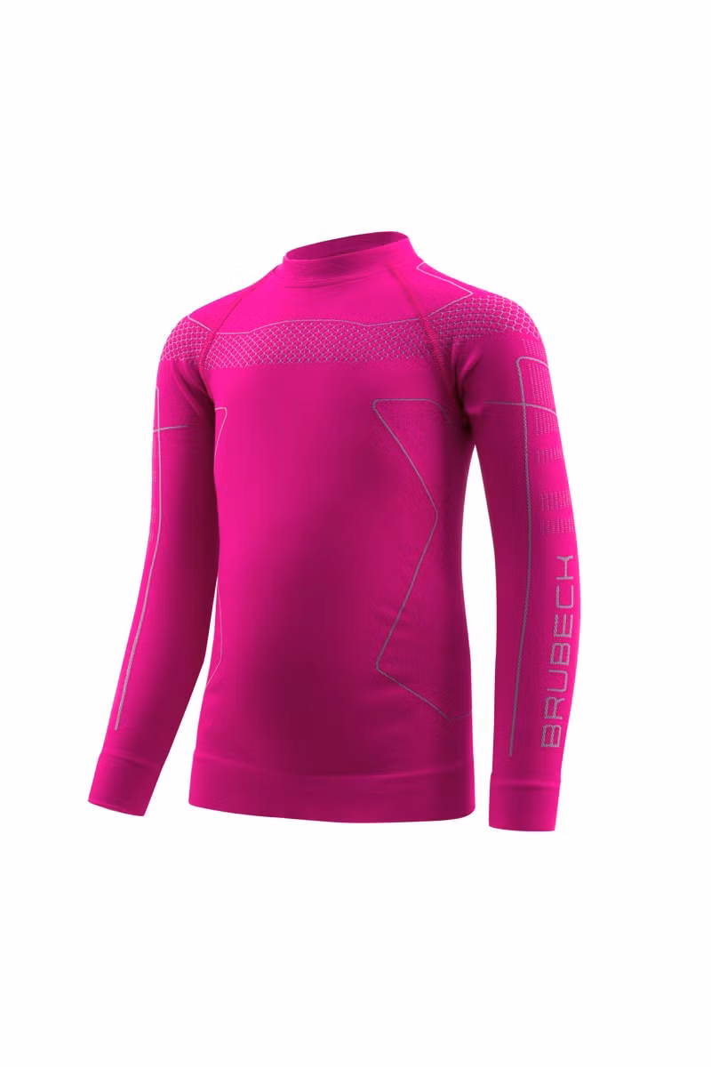 KOSZULKA DZIECIĘCA THERMO KIDS LS16110-FUCHSIA-GRAY
