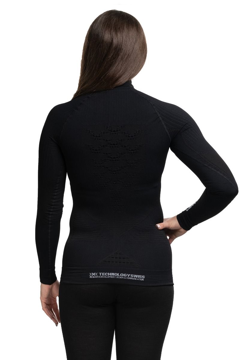 KOSZULKA ENEGRY ACCUMULATOR 4.0 TURTLE NECK LG SL WOMEN-OPAL BLACK-ARCTIC WHITE