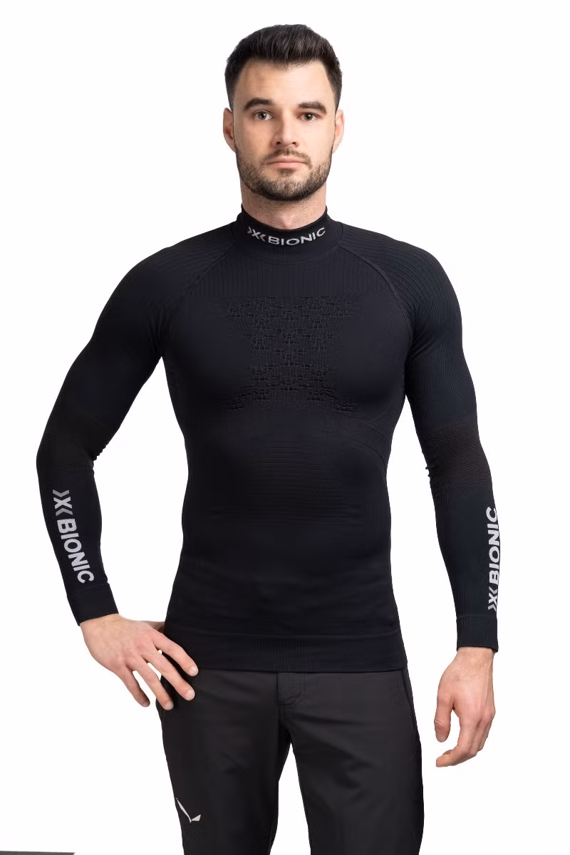 KOSZULKA ENERGY ACCUMULATOR 4.0 TURTLE NECK LG SL-OPAL BLACK-ARCTIC WHITE