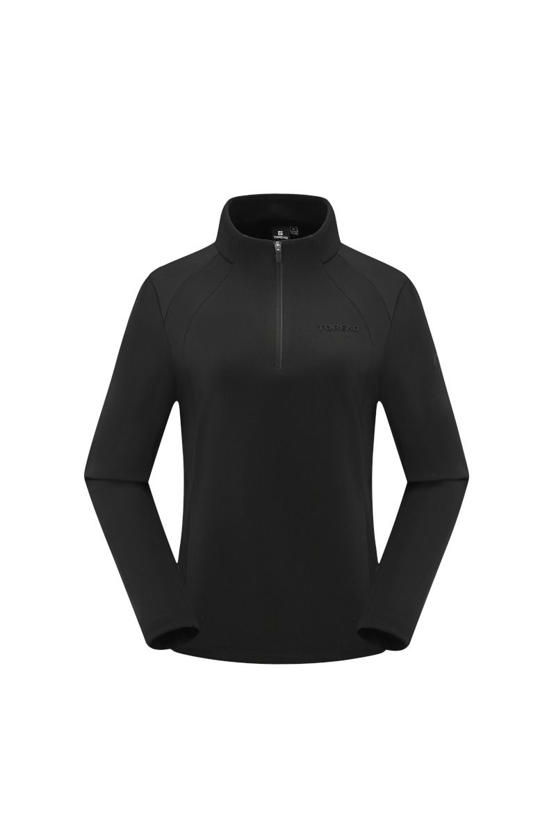 KOSZULKA HIMEX STRETCH HALF ZIP WOMEN TAJJAO92002-BLACK