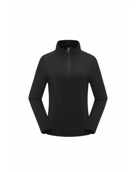 KOSZULKA HIMEX STRETCH HALF ZIP WOMEN TAJJAO92002-BLACK