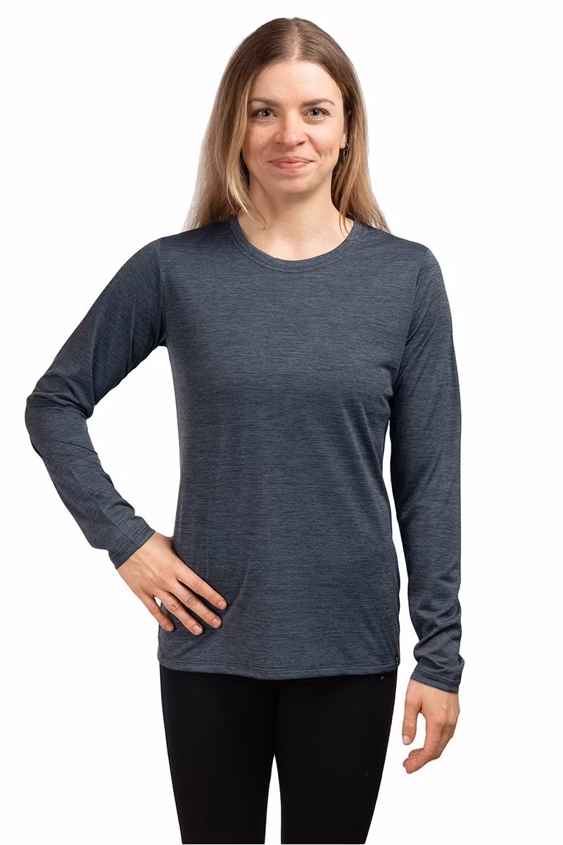 KOSZULKA LONG-SLEEVED CAPILENE COOL DAILY SHIRT WOMEN-SMOLDER BLUE-LIGHT SMOLDER BLUE X-DYE