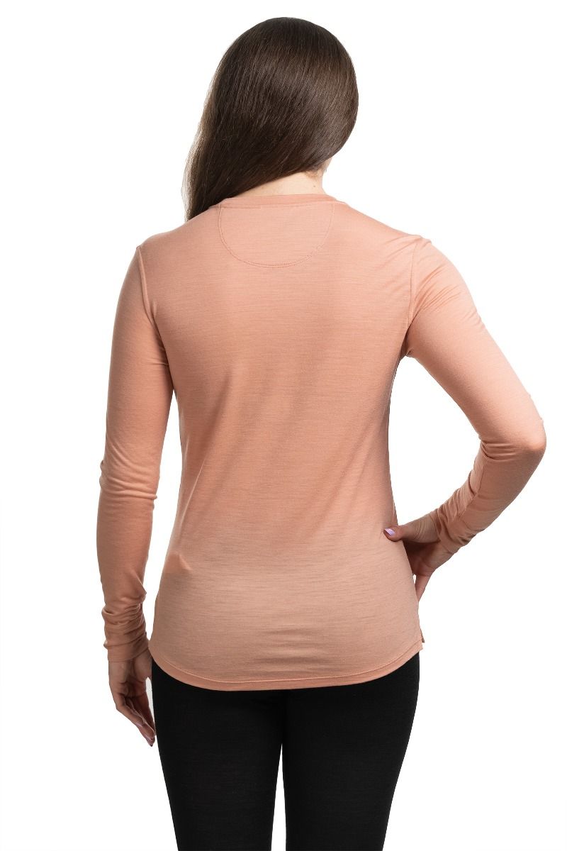 KOSZULKA L/S CAP COOL MERINO GRAPHIC WOMEN-FITZ ROY FADER-TERRA PINK