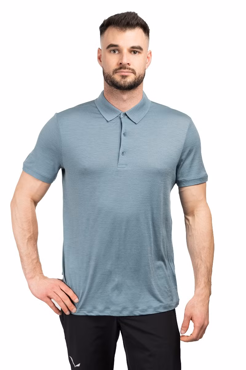 KOSZULKA MERINO 150 TECH LITE III SS POLO-BLUE ASH