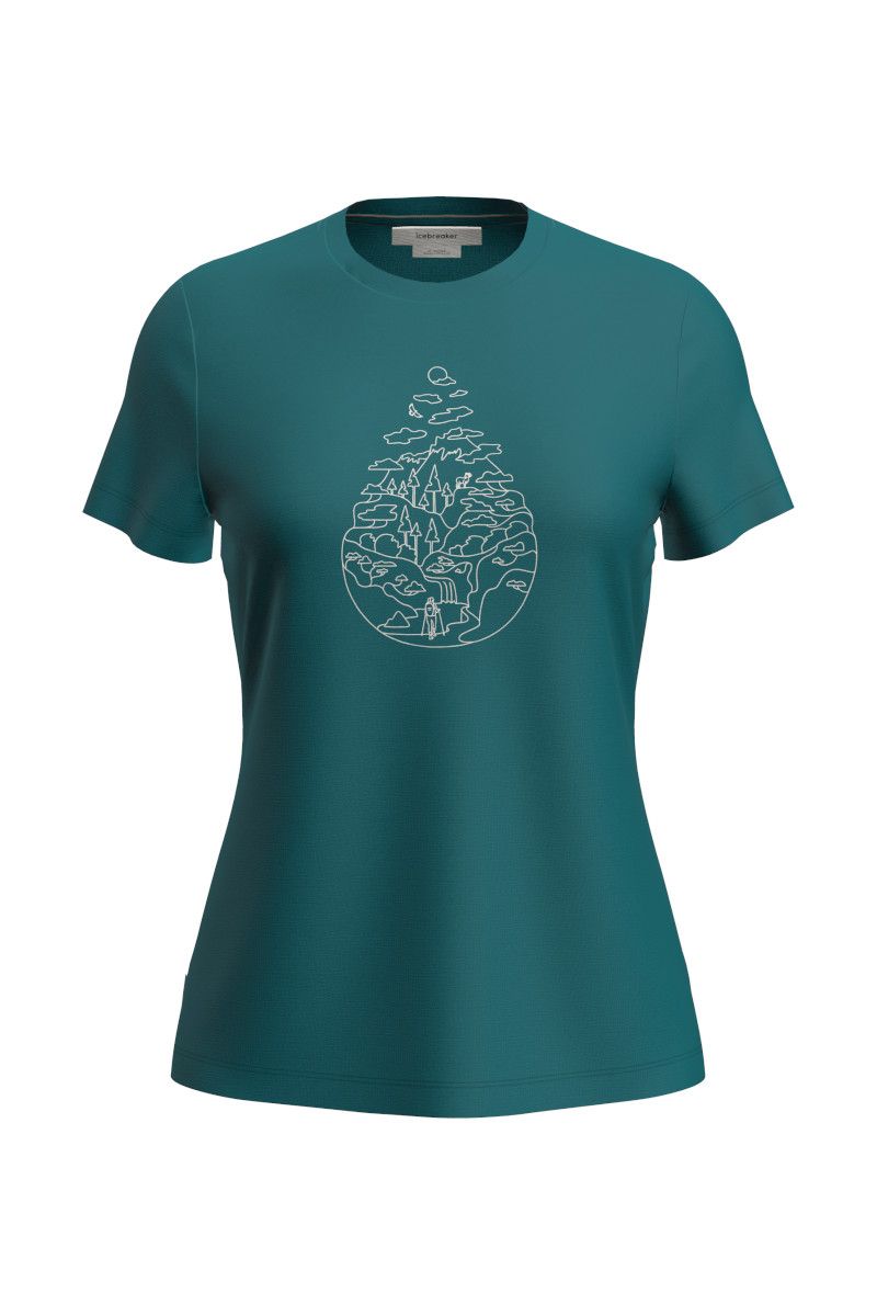 KOSZULKA MERINO 150 TECH LITE III SS TEE HIKE PATH WOMEN-TIDAL TEAL