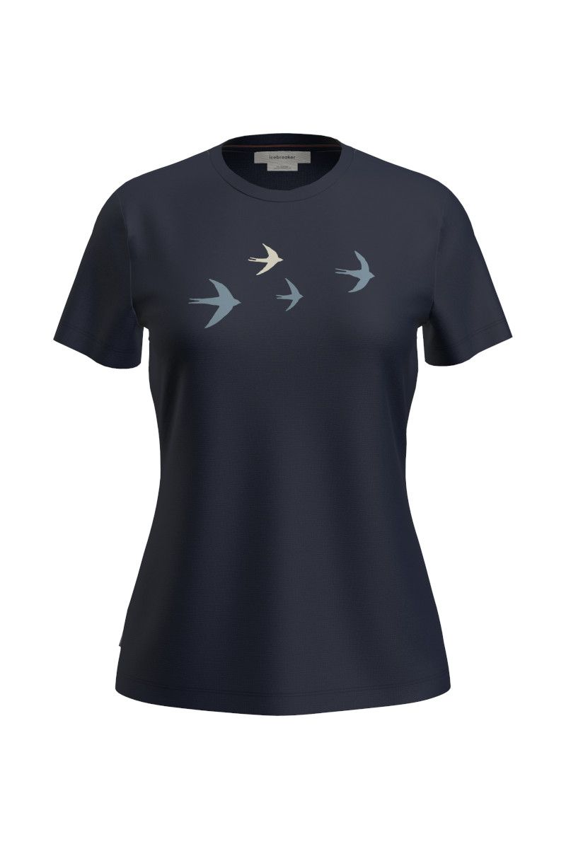 KOSZULKA MERINO 150 TECH LITE SS TEE BIRD TRANSIT WOMEN-MIDNIGHT NAVY