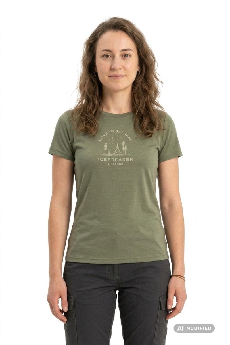 KOSZULKA MERINO 150 TECH LITE SS TEE PEACEFUL PASS WOMEN-LICHEN