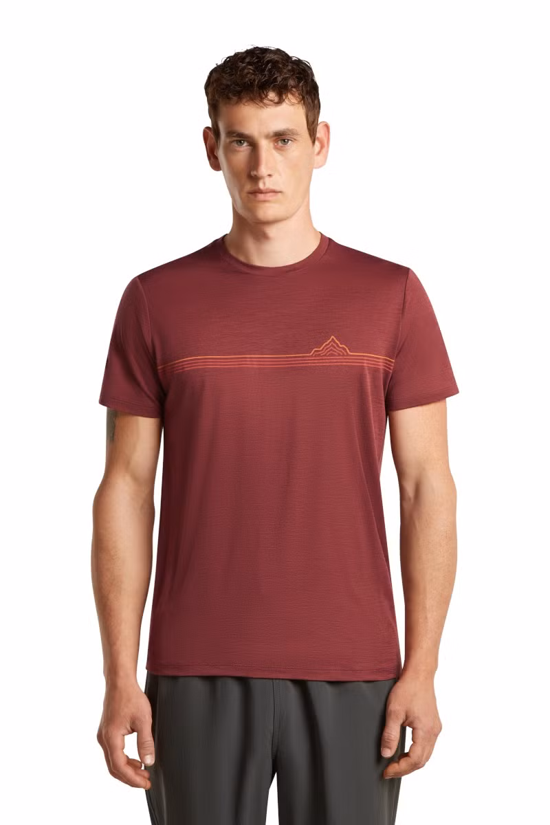 KOSZULKA MERINO 150 TECH LITE SS TEE RANGE STRIPES-PORT