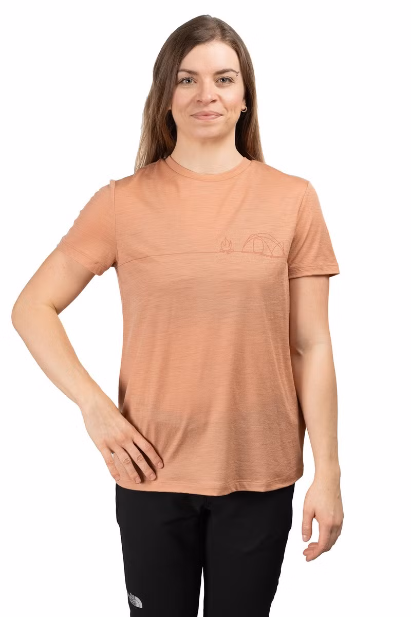 KOSZULKA MERINO 150 TECH LITE SS TEE SINGLE LINE CAMP WOMEN-DESERT SAND