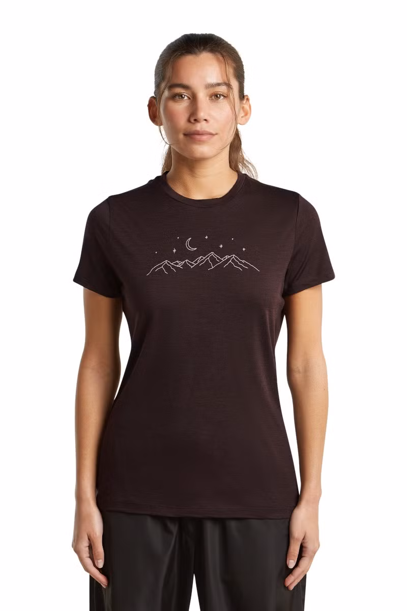 KOSZULKA MERINO 150 TECH LITE SS TEE SPARKLING STARS WOMEN-BITTERSWEET