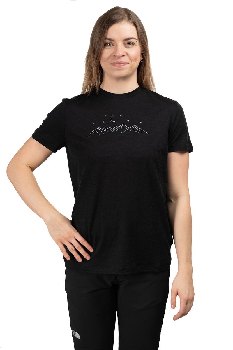 KOSZULKA MERINO 150 TECH LITE SS TEE SPARKLING STARS WOMEN-BLACK
