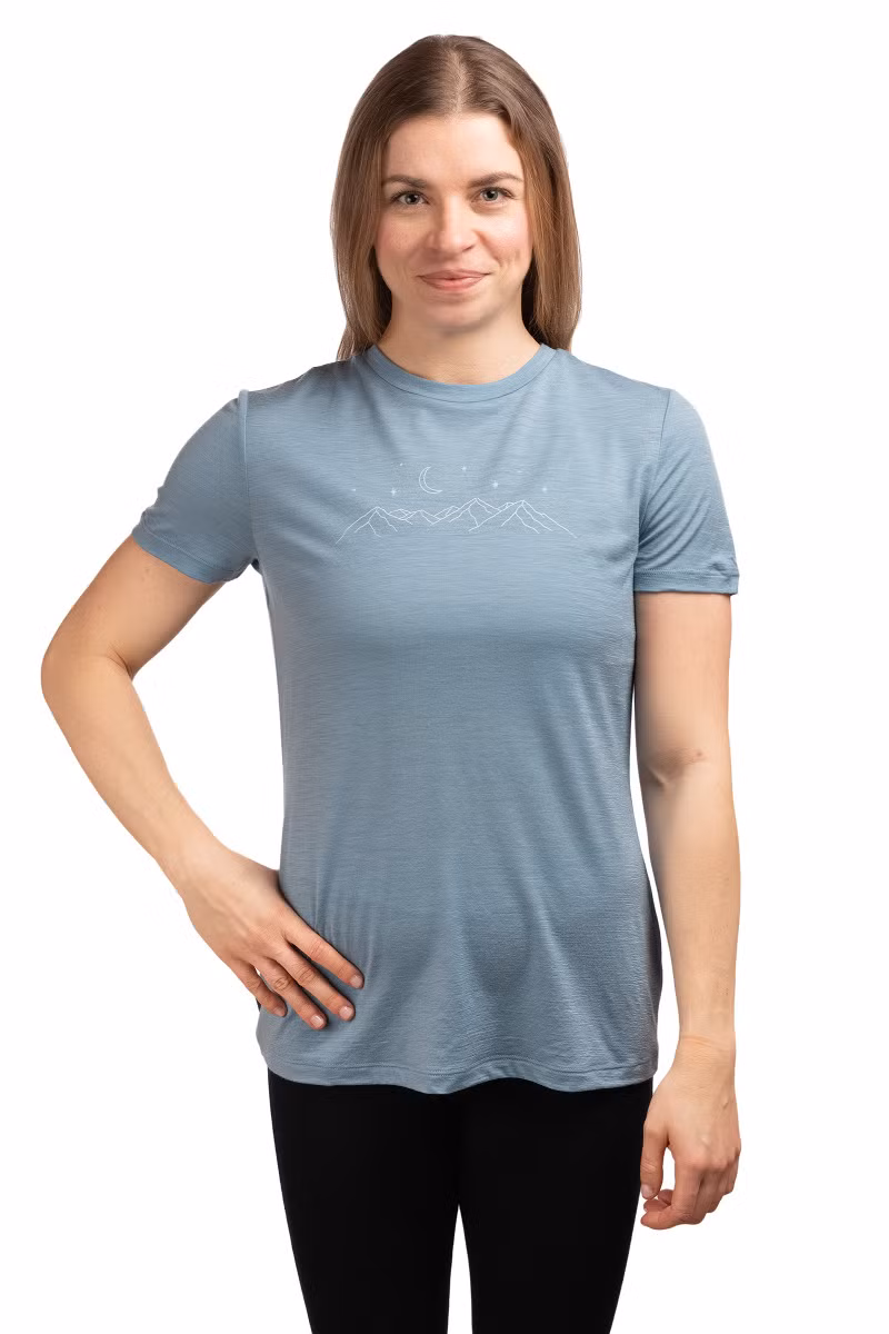 KOSZULKA MERINO 150 TECH LITE SS TEE SPARKLING STARS WOMEN-FLINT BLUE