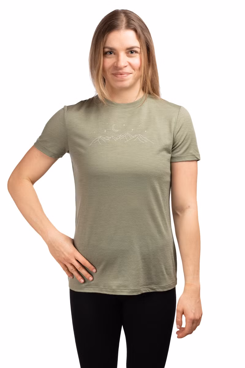 KOSZULKA MERINO 150 TECH LITE SS TEE SPARKLING STARS WOMEN-LICHEN