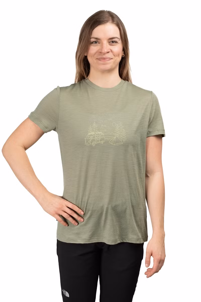 KOSZULKA MERINO 150 TECH LITE SS TEE VAN CAMP WOMEN-LICHEN