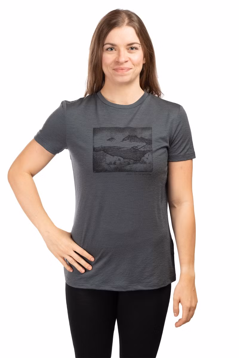 KOSZULKA MERINO 150 TECHLITE SS TEE LAKE VIEW WOMEN-OBSIDIAN