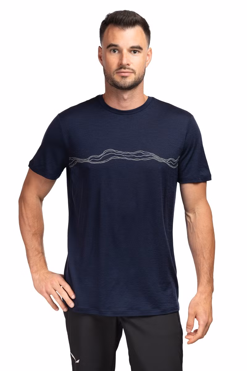 KOSZULKA MERINO 150 TECHLITE SS TEE MOUNTAIN PULSE-MIDNIGHT NAVY