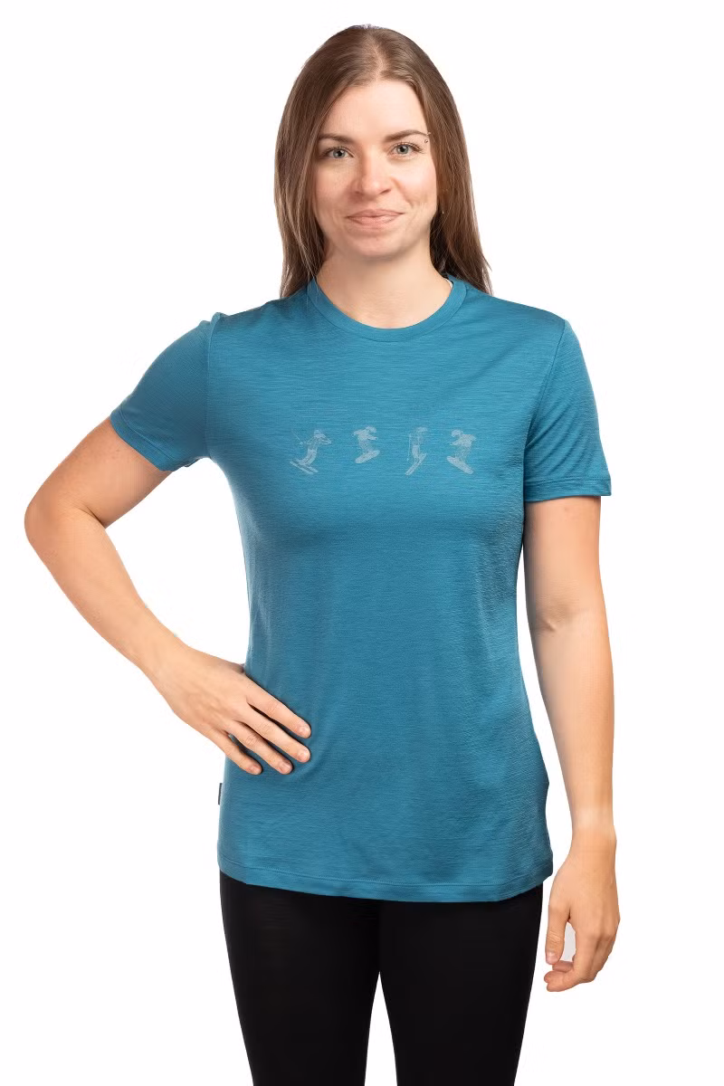 KOSZULKA MERINO 150 TECHLITE SS TEE SNOW DAY WOMEN-TOPAZ