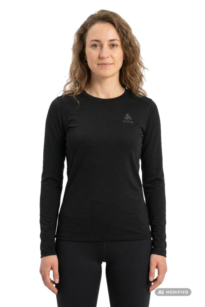 KOSZULKA MERINO 160 BL TOP CREW NECK LS WOMEN-BLACK