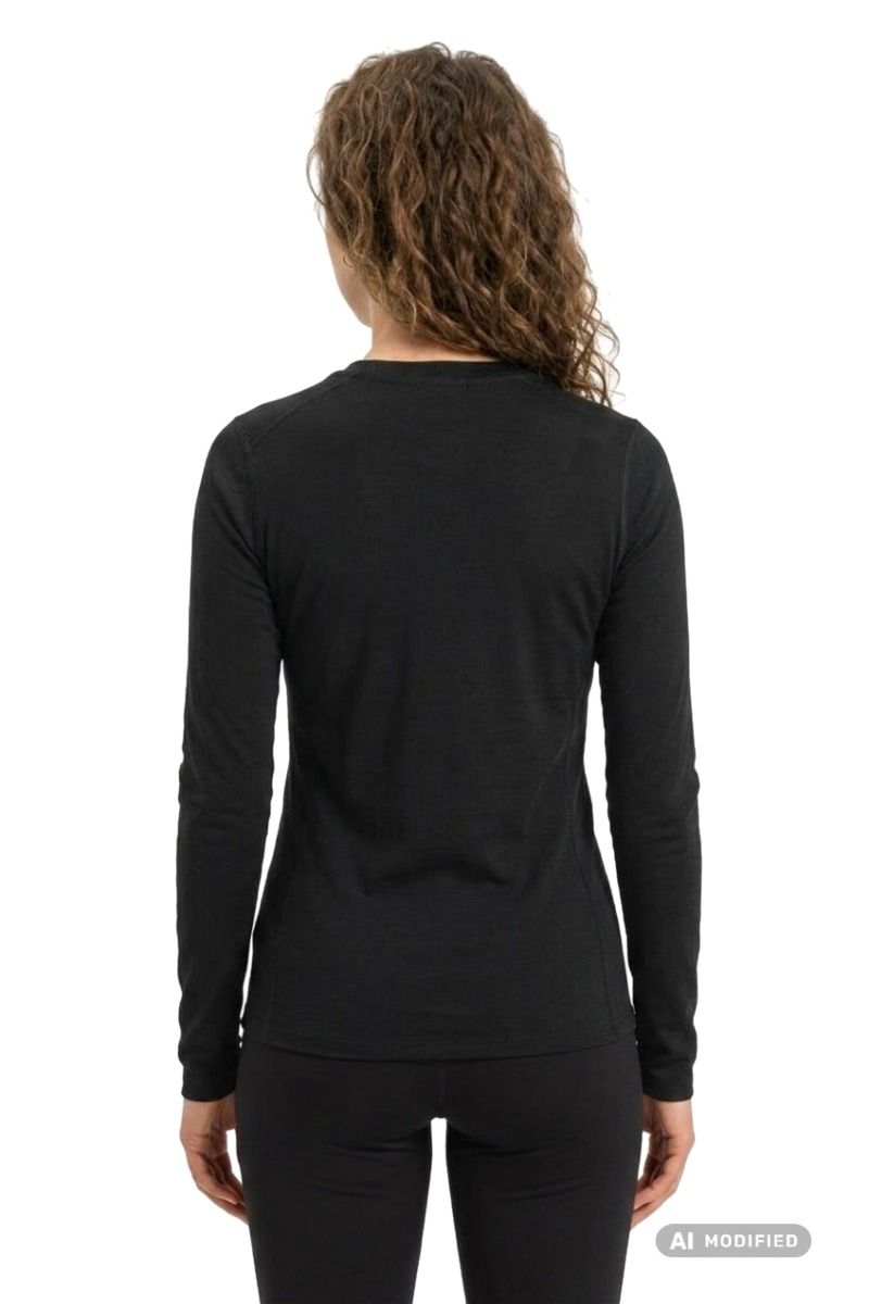 KOSZULKA MERINO 160 BL TOP CREW NECK LS WOMEN-BLACK