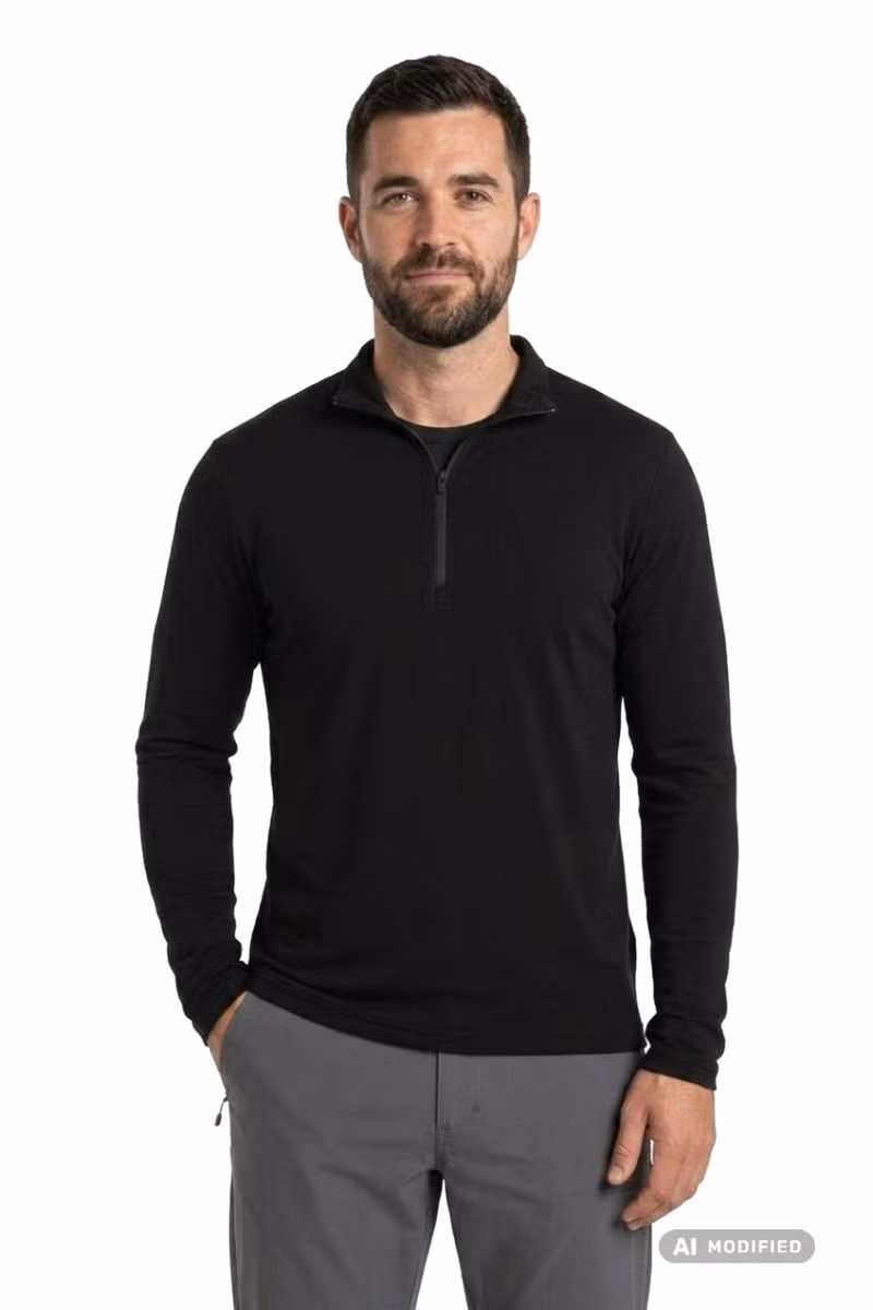KOSZULKA MERINO 175 EVERYDAY LS HALF ZIP-BLACK