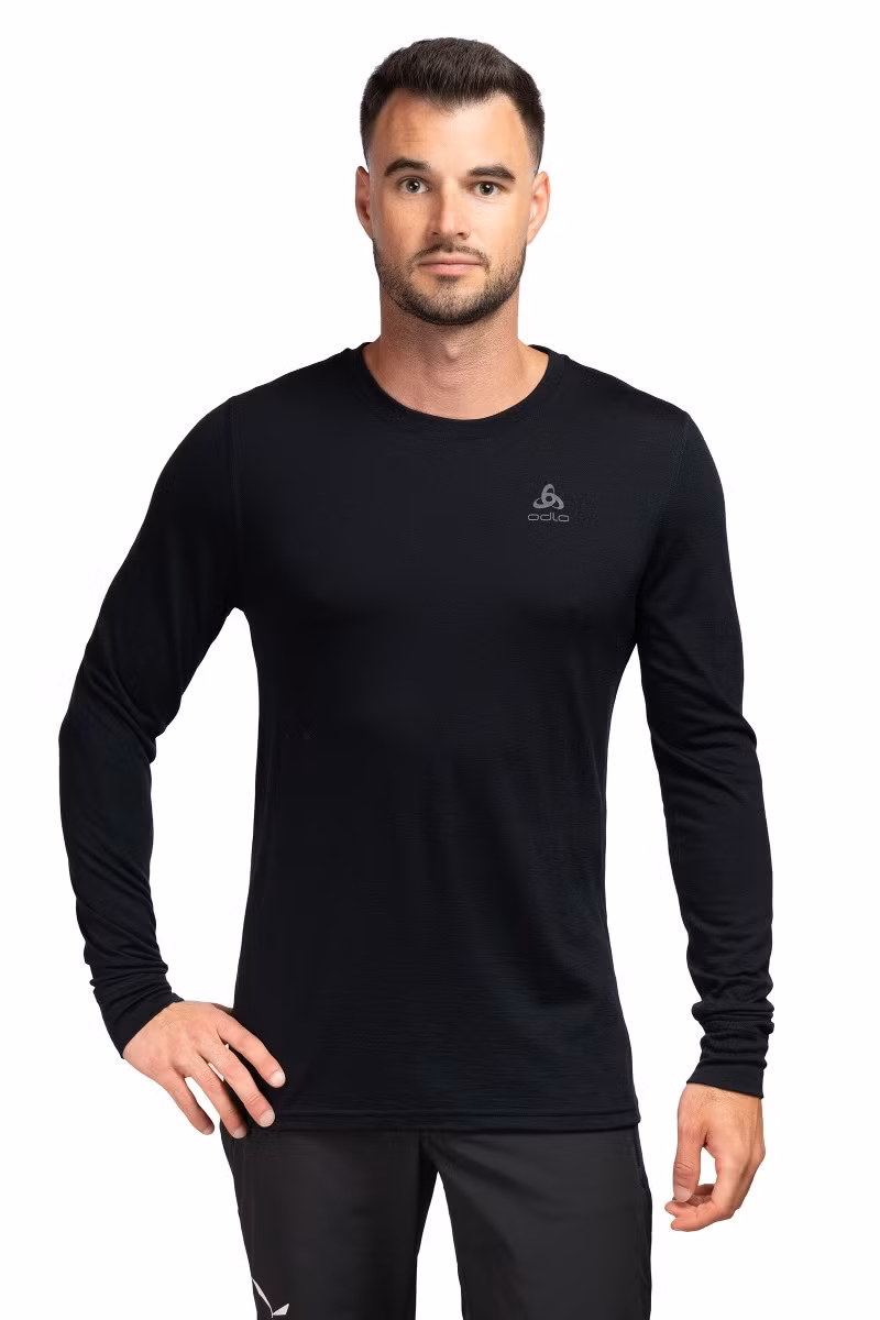 KOSZULKA MERINO 200 BL TOP CREW NECK LS-BLACK