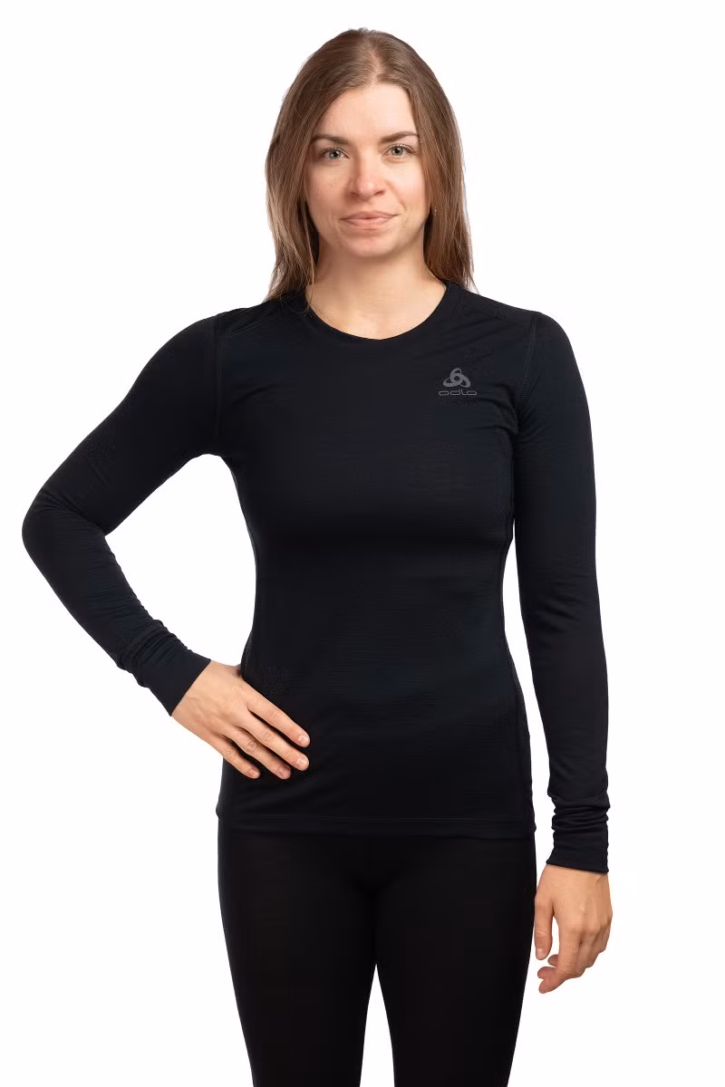 KOSZULKA MERINO 200 BL TOP CREW NECK LS WOMEN-BLACK