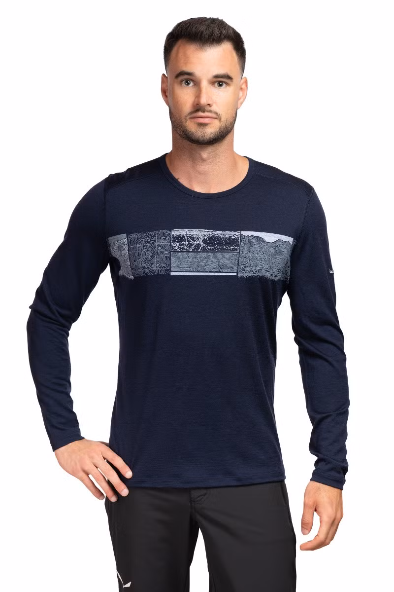 KOSZULKA MERINO 200 OASIS LS CREWE ELEVATION LINE-MIDNIGHT NAVY