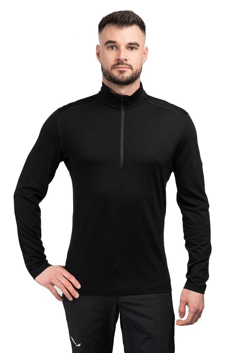 KOSZULKA MERINO 200 OASIS LS HALF ZIP-BLACK