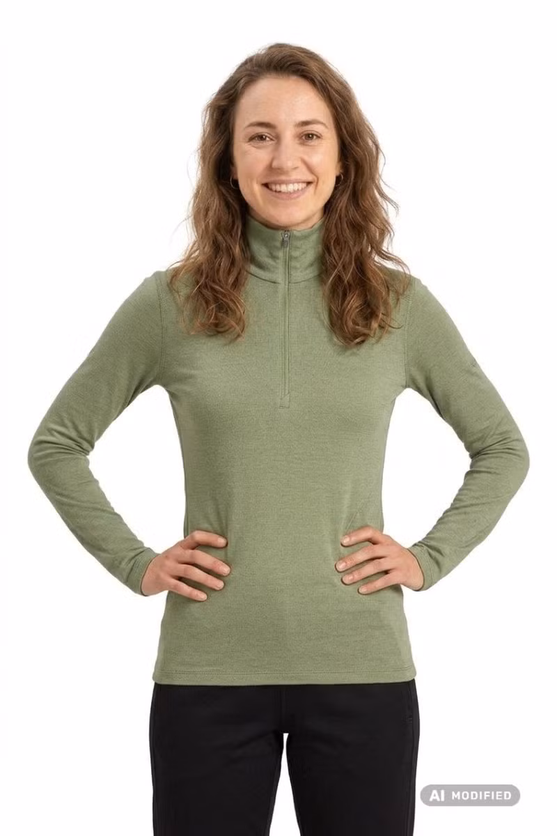 KOSZULKA MERINO 260 TECH LS HALF ZIP WOMEN-LICHEN