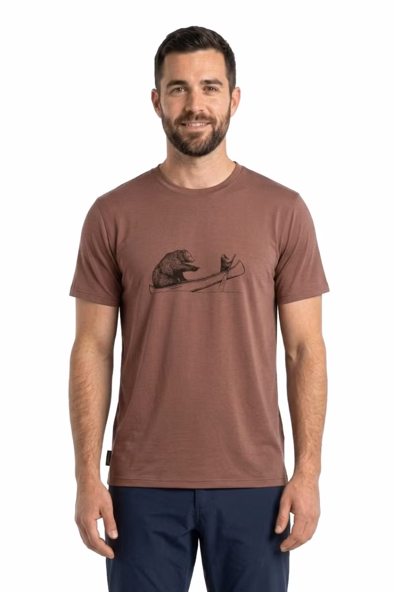 KOSZULKA MERINO CORE SS TEE CANOE COMPANIONS-CAROB