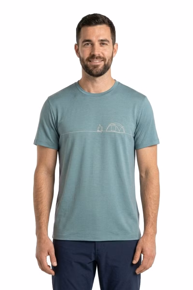 KOSZULKA MERINO CORE SS TEE SINGLE LINE CAMP-BLUE ASH