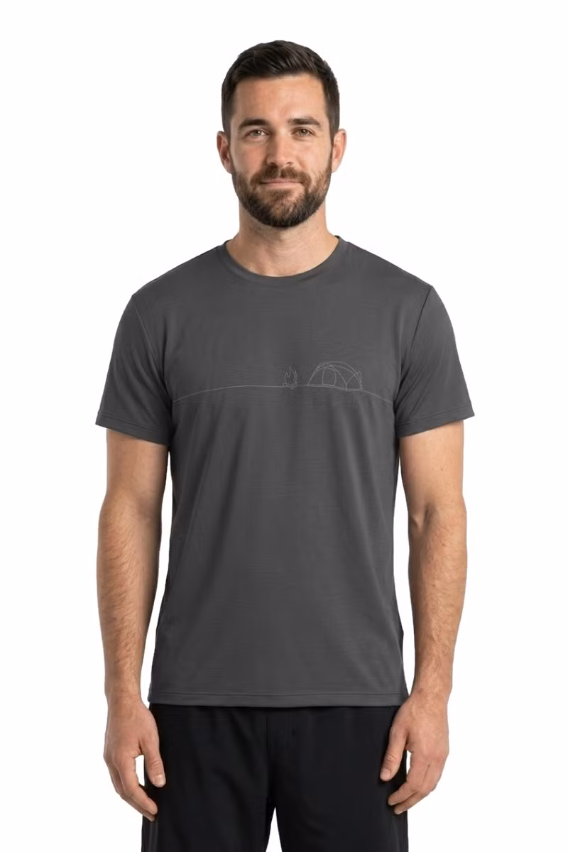 KOSZULKA MERINO CORE SS TEE SINGLE LINE CAMP-OBSIDIAN